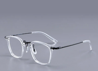 أسلوب بسيط اللون الصامد مادة صمغية مربع اطار كامل النظارات البصرية sku image 4