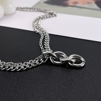 Stainless Steel Hip-Hop Geometric Double Layer Necklaces main image 1