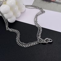 Stainless Steel Hip-Hop Geometric Double Layer Necklaces main image 4