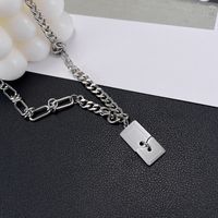 Stainless Steel Hip-Hop Geometric Pendant Necklace main image 4