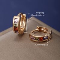 1 Paar XUPING Einfacher Stil Geometrisch Überzug Inlay Legierung Kupferlegierung Künstliche Edelsteine 18 Karat Vergoldet Ohrringe main image 3