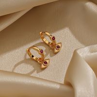1 Pair IG Style Simple Style Devil's Eye Plating Inlay Copper Zircon 18K Gold Plated Drop Earrings main image 3
