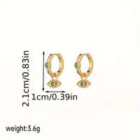 1 Pair IG Style Simple Style Devil's Eye Plating Inlay Copper Zircon 18K Gold Plated Drop Earrings sku image 1
