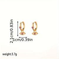 1 Pair IG Style Simple Style Devil's Eye Plating Inlay Copper Zircon 18K Gold Plated Drop Earrings sku image 2