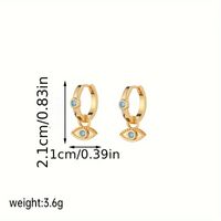 1 Pair IG Style Simple Style Devil's Eye Plating Inlay Copper Zircon 18K Gold Plated Drop Earrings sku image 3