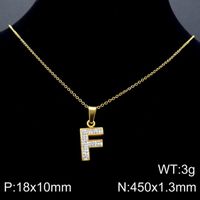 Acero Inoxidable Chapados en oro de 18k Básico Embutido Letra Diamantes De Imitación Collar Colgante sku image 31