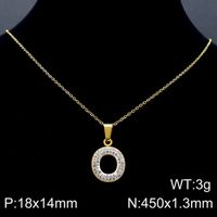 Acero Inoxidable Chapados en oro de 18k Básico Embutido Letra Diamantes De Imitación Collar Colgante sku image 40