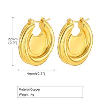 1 Pair IG Style Simple Style Round Plating Brass Gold Plated Earrings main image 2