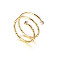 Stainless Steel 18K Gold Plated Simple Style Geometric Zircon Open Rings main image 8
