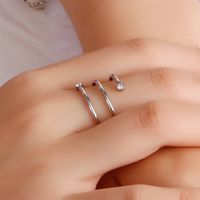 Stainless Steel 18K Gold Plated Simple Style Geometric Zircon Open Rings main image 6