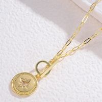 Copper 18K Gold Plated IG Style Simple Style Star Toggle Plating Pendant Necklace main image 3