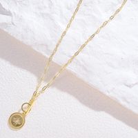 Copper 18K Gold Plated IG Style Simple Style Star Toggle Plating Pendant Necklace main image 5