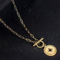 Copper 18K Gold Plated IG Style Simple Style Star Toggle Plating Pendant Necklace main image 6