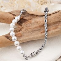 IG Style Geometric 304 Stainless Steel Artificial Pearl Bracelets In Bulk main image 3