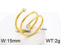 Stainless Steel 18K Gold Plated Simple Style Geometric Zircon Open Rings main image 3
