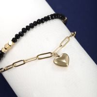 Wholesale Jewelry XUPING Simple Style Water Droplets Heart Shape 304 Stainless Steel Beaded 18K Gold Plated Beaded Plating Bracelets main image 5