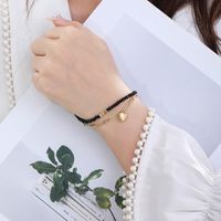 Wholesale Jewelry XUPING Simple Style Water Droplets Heart Shape 304 Stainless Steel Beaded 18K Gold Plated Beaded Plating Bracelets main image 4