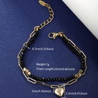 Wholesale Jewelry XUPING Simple Style Water Droplets Heart Shape 304 Stainless Steel Beaded 18K Gold Plated Beaded Plating Bracelets sku image 1