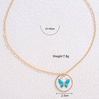 Le Cuivre Plaqué Or 18K Élégant Sucré Papillon Incruster Strass Pendentif sku image 1