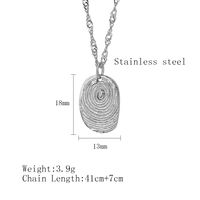 304 Stainless Steel 18K Gold Plated IG Style Simple Style Fingerprint Pendant Necklace main image 3