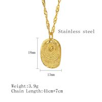 304 Stainless Steel 18K Gold Plated IG Style Simple Style Fingerprint Pendant Necklace sku image 1