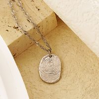 304 Stainless Steel 18K Gold Plated IG Style Simple Style Fingerprint Pendant Necklace main image 6