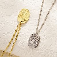 304 Stainless Steel 18K Gold Plated IG Style Simple Style Fingerprint Pendant Necklace main image 1
