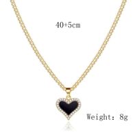 Copper 18K Gold Plated Elegant Romantic Heart Shape Inlay Zircon Pendant Necklace sku image 1