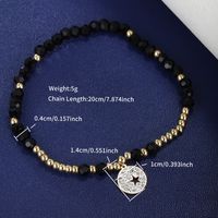 Wholesale Jewelry XUPING Simple Style Geometric Star Heart Shape 304 Stainless Steel Beaded Artificial Gemstones 18K Gold Plated Beaded Inlay Bracelets sku image 2