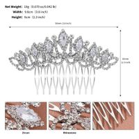 Women's Vacation Sweet Solid Color Alloy Inlay Rhinestones Insert Comb sku image 2