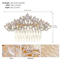 Women's Vacation Sweet Solid Color Alloy Inlay Rhinestones Insert Comb sku image 1