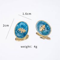 1 Pair Elegant Retro Oval Bee Copper 18K Gold Plated Ear Studs sku image 1