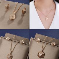 Glam XUPING Simple Style Geometric Alloy Copper Alloy Inlay Artificial Gemstones 18K Gold Plated Women's Earrings Necklace main image 1