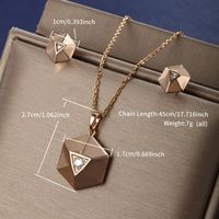 Glam XUPING Simple Style Geometric Alloy Copper Alloy Inlay Artificial Gemstones 18K Gold Plated Women's Earrings Necklace main image 3