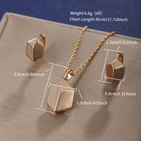 Glam XUPING Simple Style Geometric Alloy Copper Alloy Inlay Artificial Gemstones 18K Gold Plated Women's Earrings Necklace main image 4
