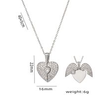 Titanium Steel Elegant Sweet Heart Shape Plating Pendant Necklace sku image 2