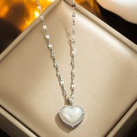 Titanium Steel IG Style Heart Shape Pendant Necklace sku image 2