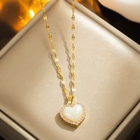 Titanium Steel IG Style Heart Shape Pendant Necklace sku image 1