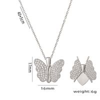 Titan Stahl Einfacher Stil Schmetterling Überzug Inlay Zirkon Halskette Mit Anhänger main image 2