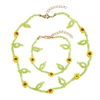 Simple Style Classic Style Flower Artificial Crystal Beaded Women's Bracelets Necklace sku image 3