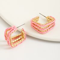 1 Pair Simple Style Classic Style Color Block Irregular Alloy Ear Studs main image 4