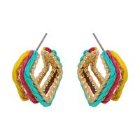 1 Pair Simple Style Classic Style Color Block Irregular Alloy Ear Studs sku image 3