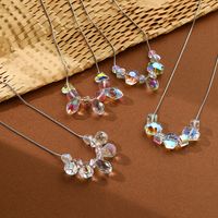 Simple Style Classic Style Color Block Stainless Steel Artificial Crystal Beaded Women's Necklace main image 4