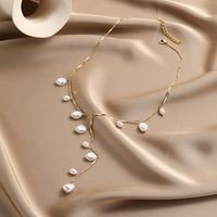 Simple Style Classic Style Solid Color Imitation Pearl Alloy Wholesale Necklace main image 3