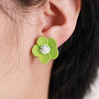 1 Pair Sweet Flower Stoving Varnish Alloy Ear Cuffs main image 5