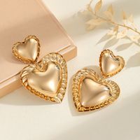 1 Pair Sweet Simple Style Heart Shape Iron Drop Earrings main image 5