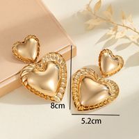 1 Pair Sweet Simple Style Heart Shape Iron Drop Earrings main image 2