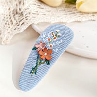 Women's Sweet Flower Cloth Appliques Hair Clip sku image 2