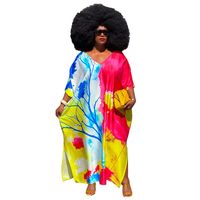 Women's Regular Dress Casual Elegant V Neck 3/4 Length Sleeve Color Block Maxi Long Dress Holiday Street main image 3