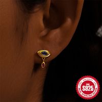 1 Pair Simple Style Eye Plating Sterling Silver Drop Earrings main image 6